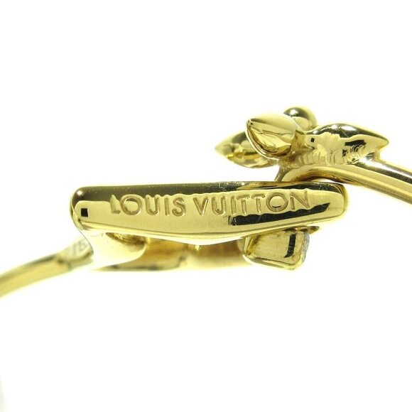 100% Authentic  LOUIS VUITTON Rigid Flower Gram Gold Bracelet - Picture 7 of 9